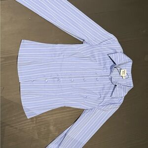 Princess Polly Blue Striped Button-Up Shirt